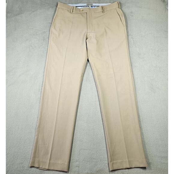 Peter Millar Pants Mens 34x32 Durham High Drape Performance Golf Khaki Preppy